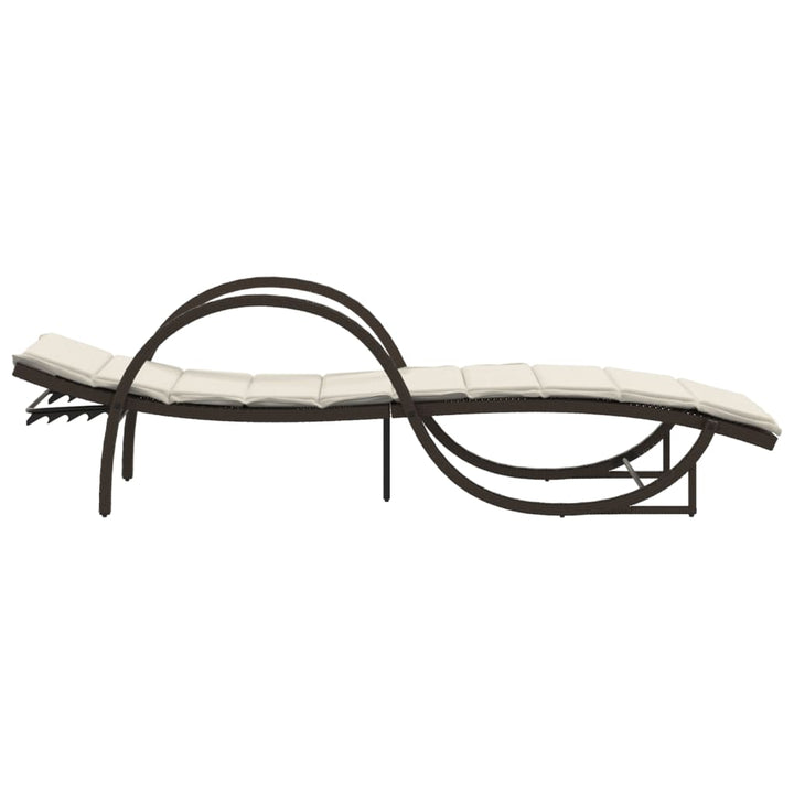 liggestole 2 stk. med hynder polyrattan brun