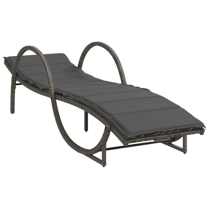 liggestole 2 stk. med hynder polyrattan grå