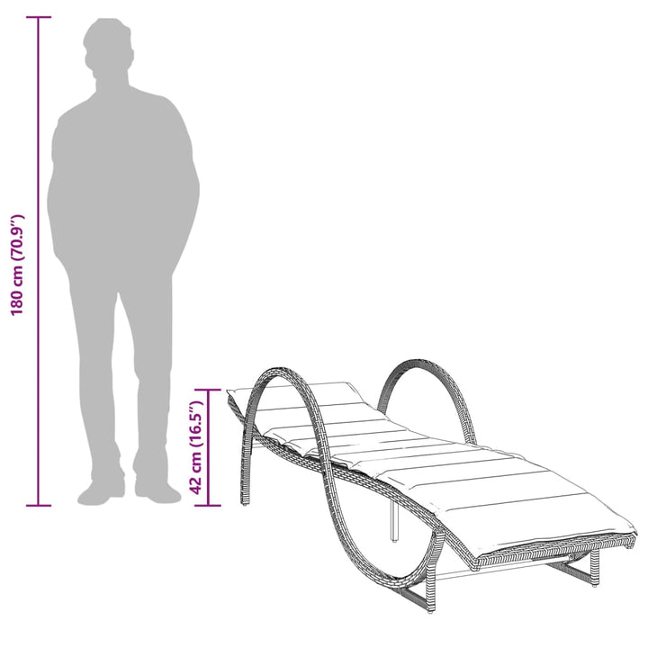 liggestole 2 stk. med hynder polyrattan lysegrå