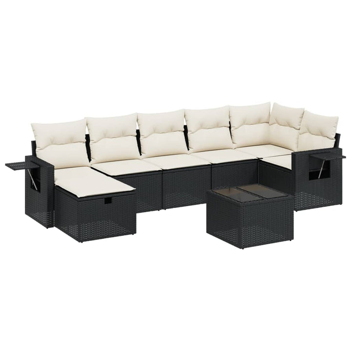 sofasæt til haven 8 dele med hynder polyrattan sort