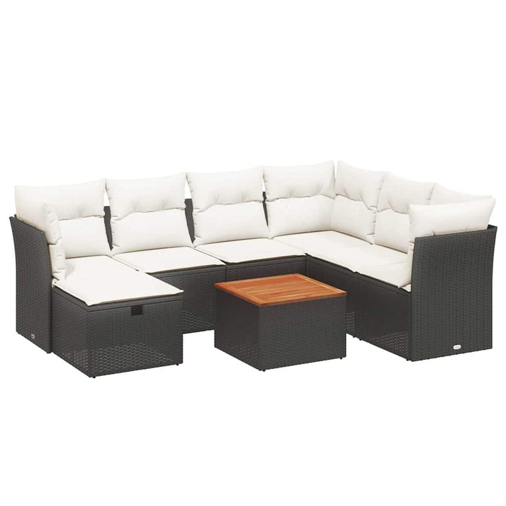 sofasæt til haven 8 dele med hynder polyrattan sort