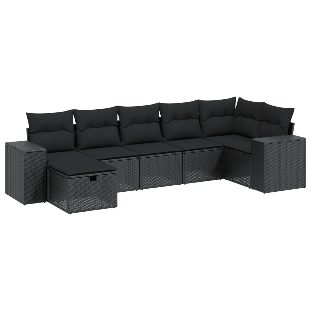 sofasæt til haven 8 dele med hynder polyrattan sort