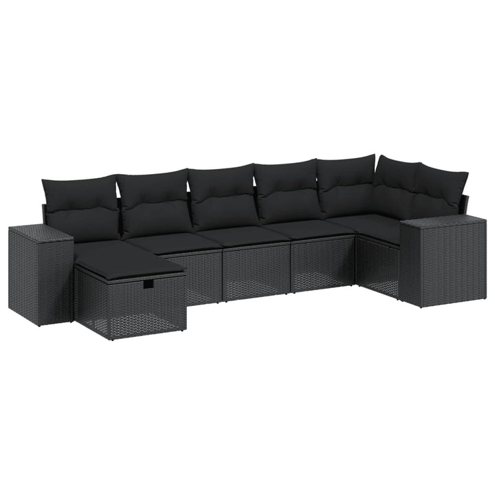 sofasæt til haven 8 dele med hynder polyrattan sort