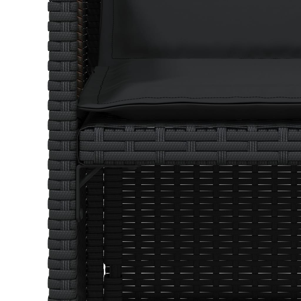 havestole med hynder 4 stk. polyrattan sort