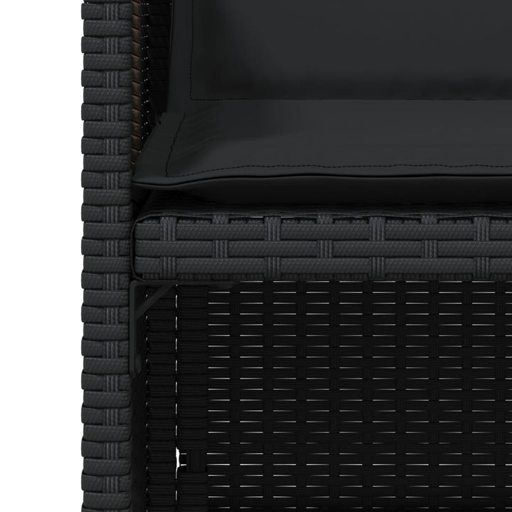 havestole med hynder 4 stk. polyrattan sort