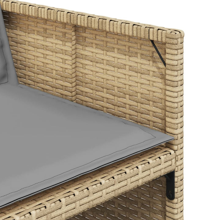 havestole 4 stk. med hynder polyrattan blandet beige