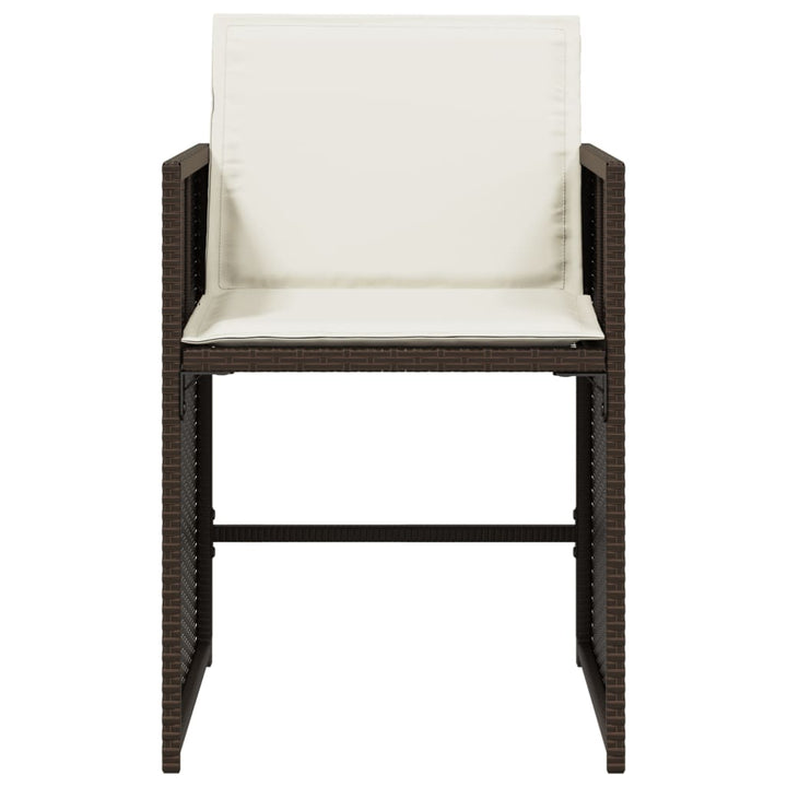 havestole 4 stk. med hynder polyrattan brun