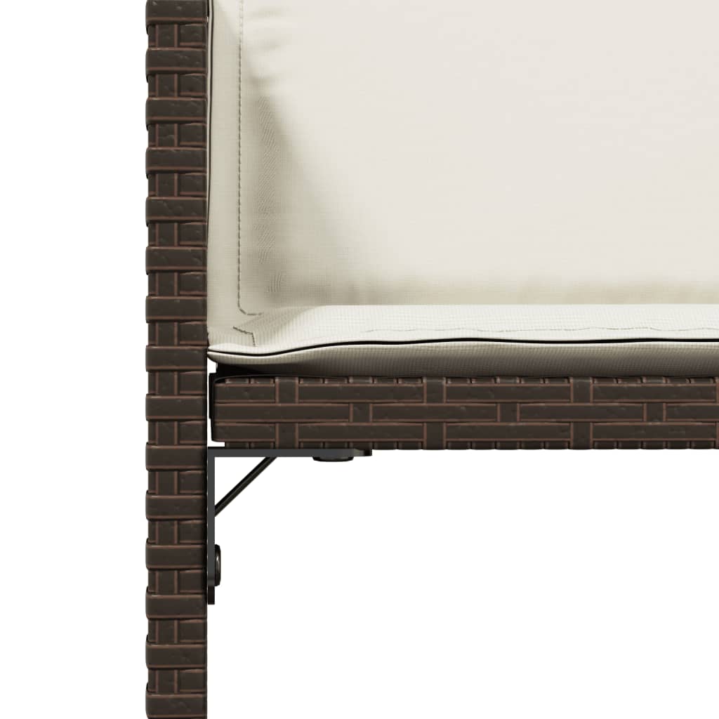 havestole 4 stk. med hynder polyrattan brun