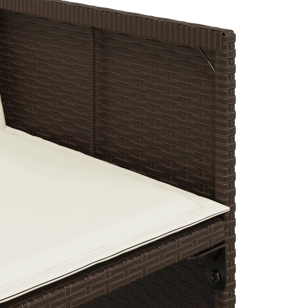 havestole 4 stk. med hynder polyrattan brun