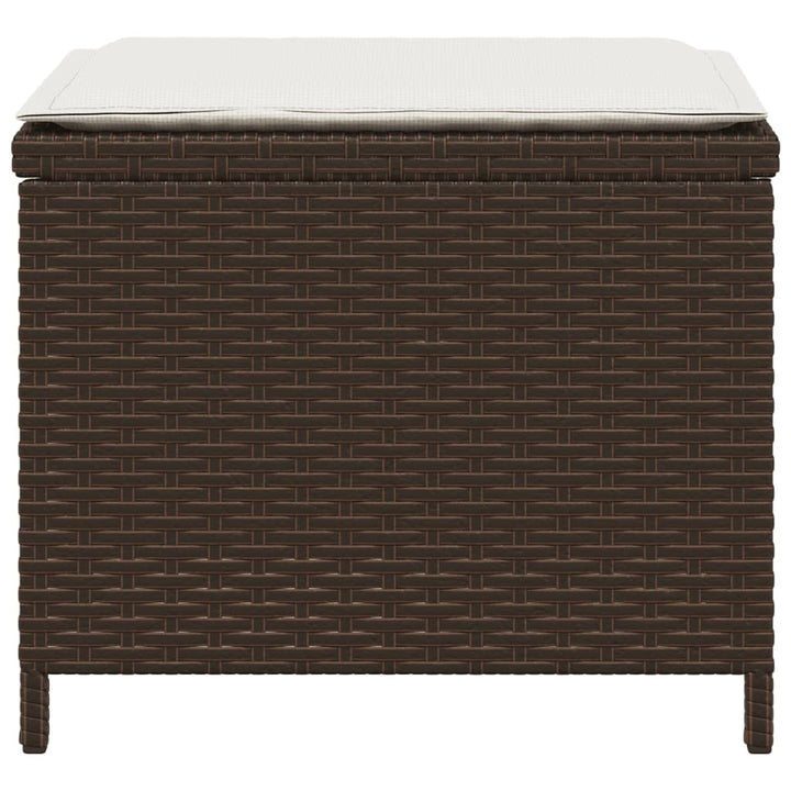 haveskamler 4 stk. med hynder 40x40x35 cm polyrattan brun