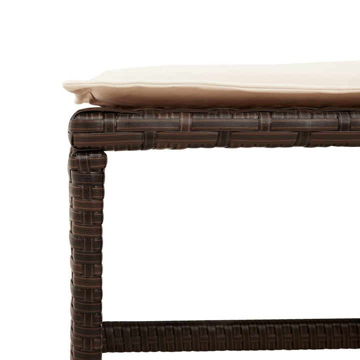 haveskamler 4 stk. med hynder 40x40x35 cm polyrattan brun