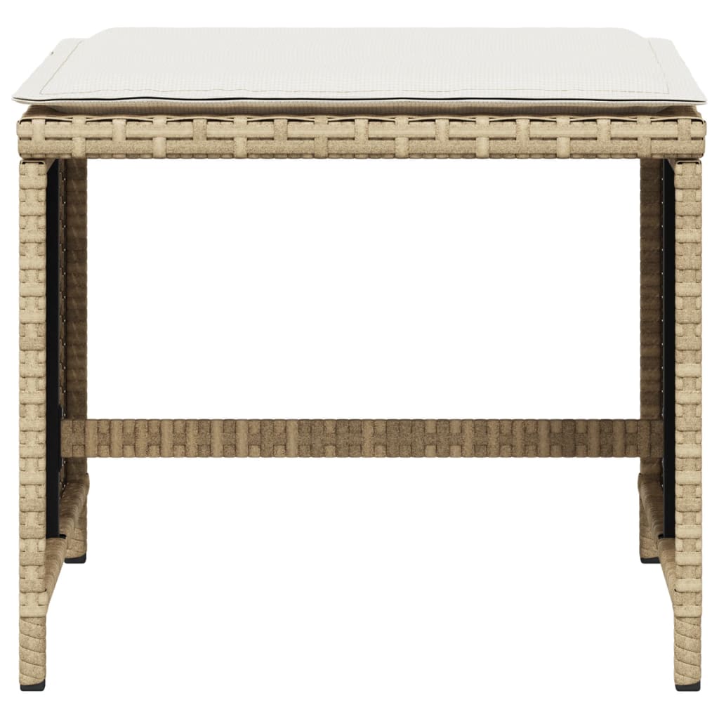 haveskamler 4 stk. med hynder 40x40x35 cm polyrattan beige
