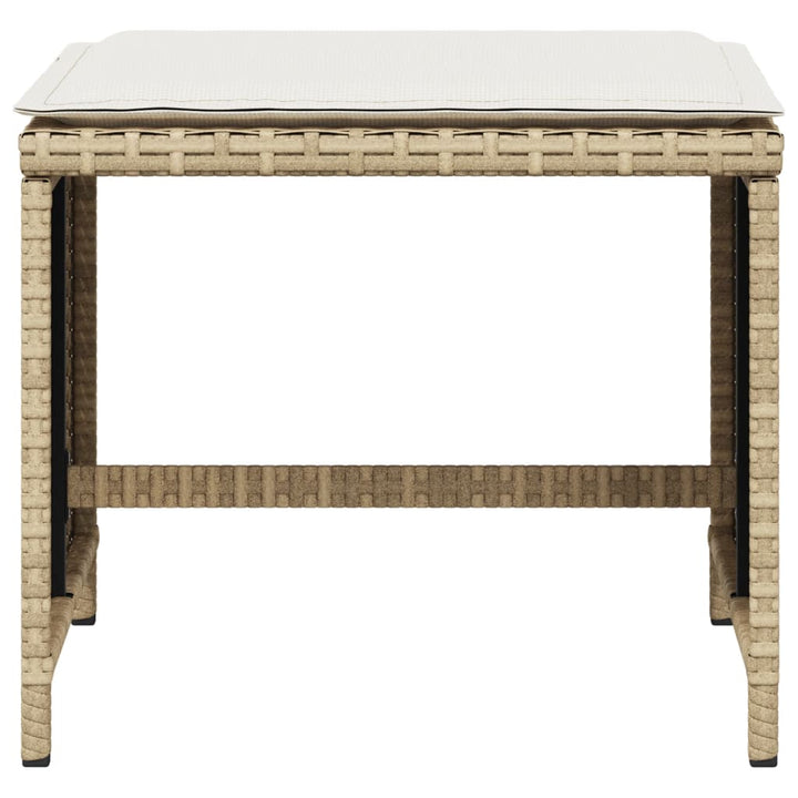 haveskamler 4 stk. med hynder 40x40x35 cm polyrattan beige