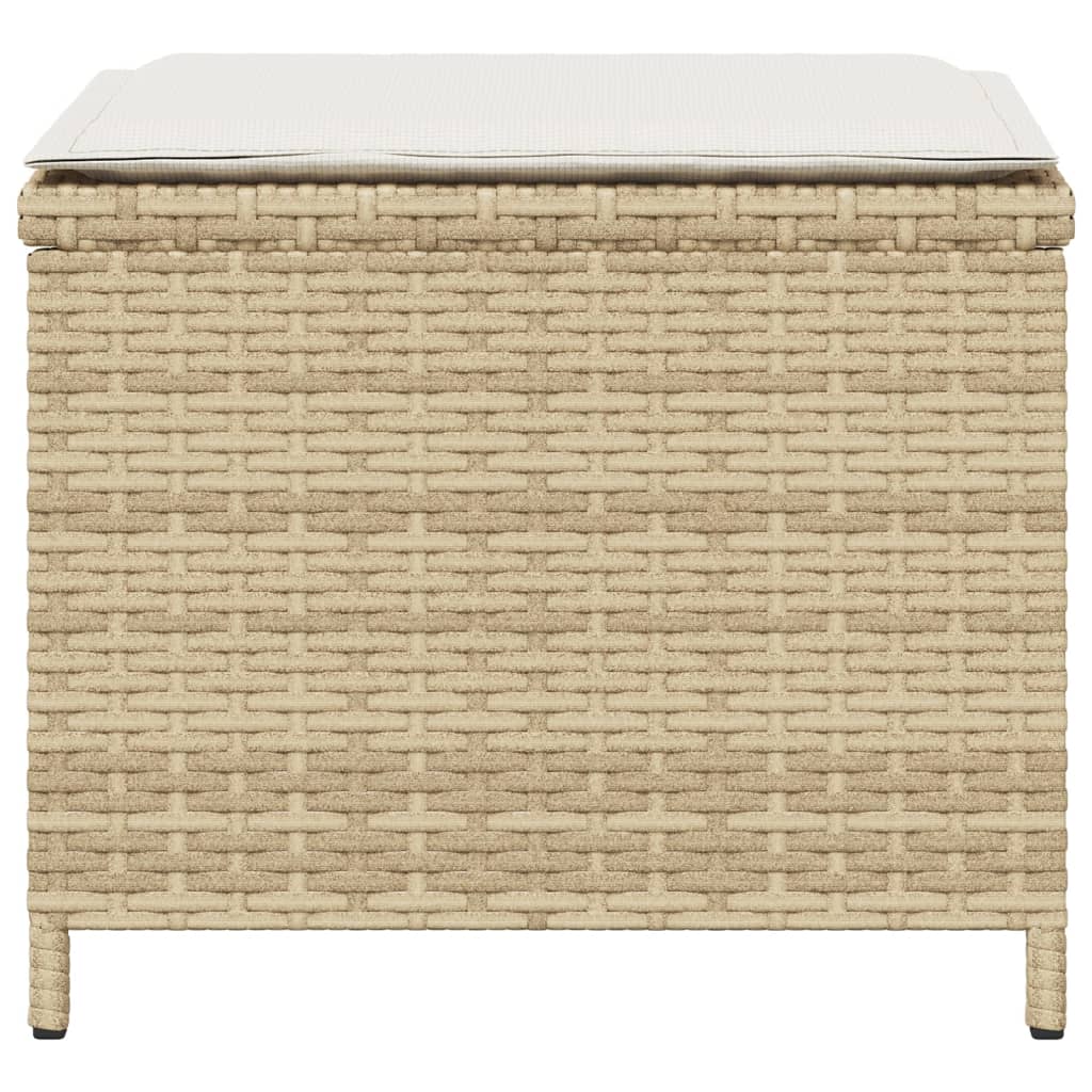 haveskamler 4 stk. med hynder 40x40x35 cm polyrattan beige