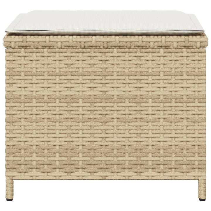 haveskamler 4 stk. med hynder 40x40x35 cm polyrattan beige