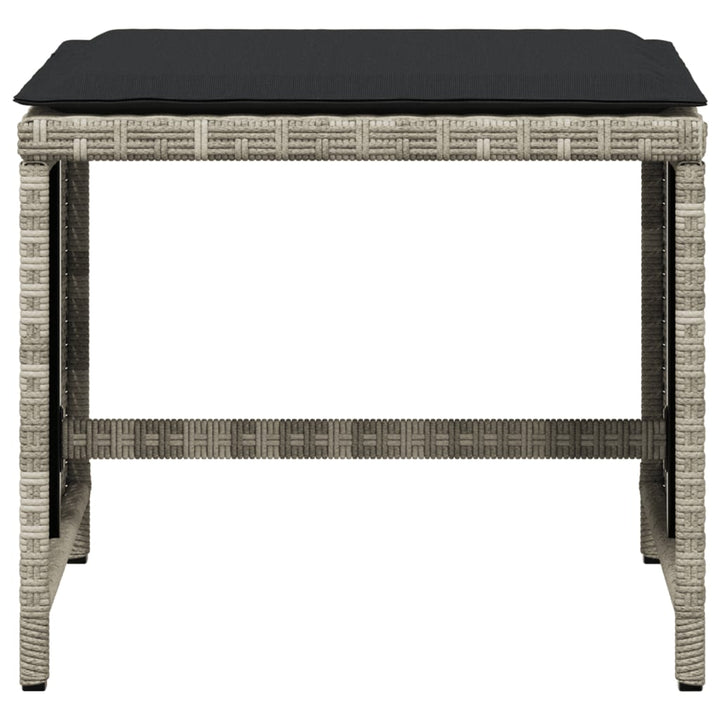 haveskamler 4 stk. med hynder 40x40x35 cm polyrattan lysegrå