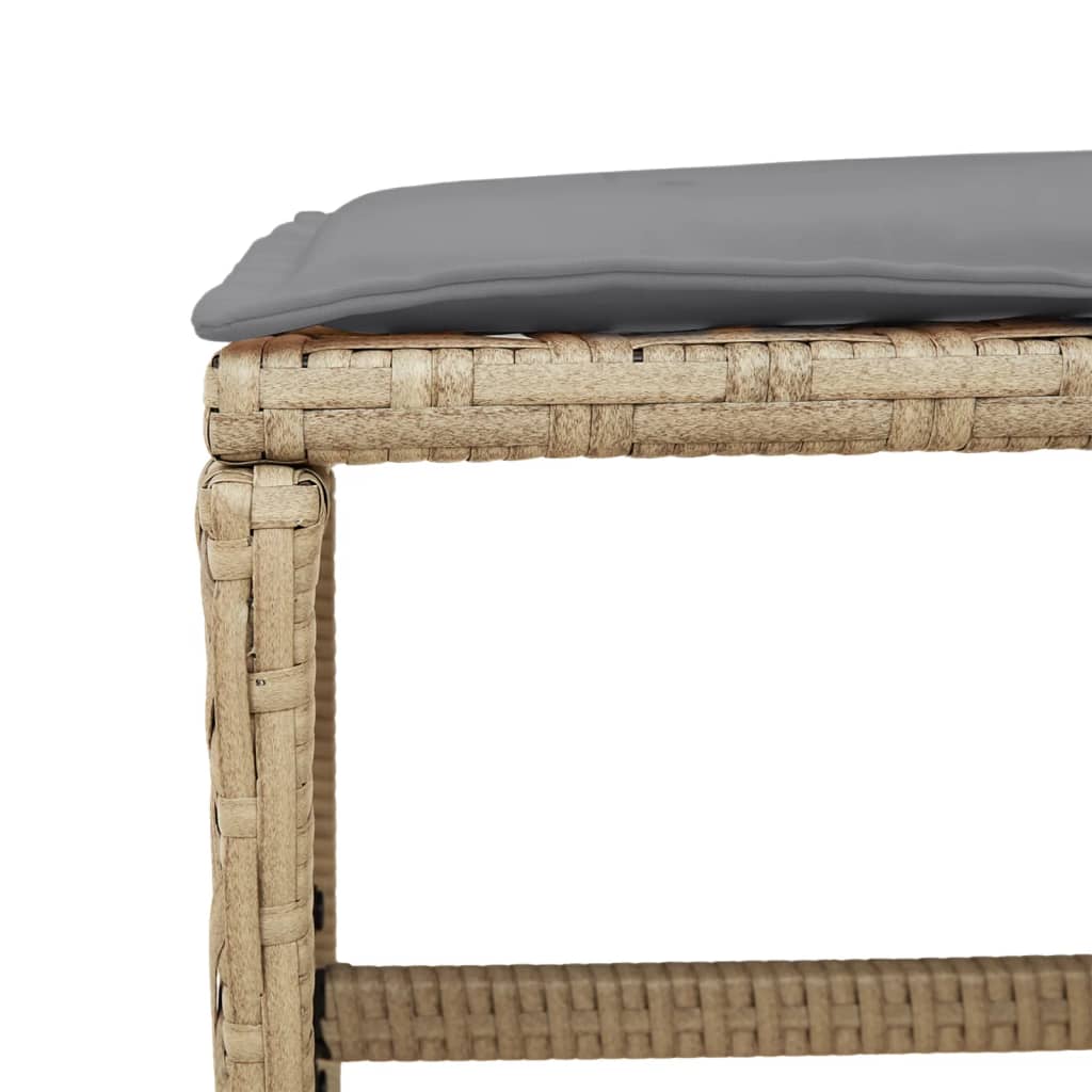 haveskamler 4 stk. med hynder 40x40x35 cm polyrattan beige