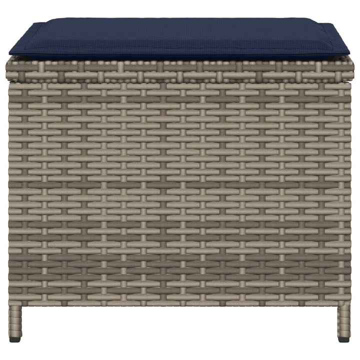 haveskamler 4 stk. med hynder 40x40x35 cm polyrattan grå
