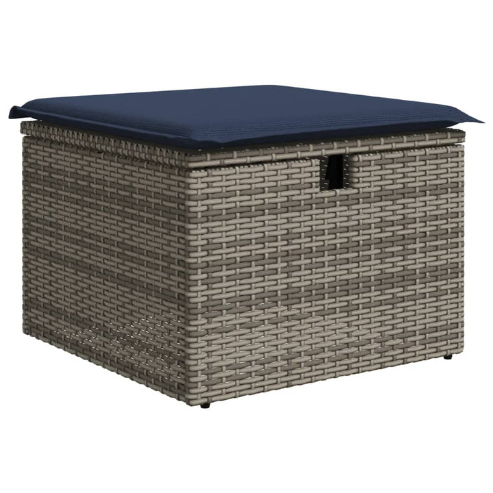 havesofasæt med 6 dele og hynder grå polyrattan
