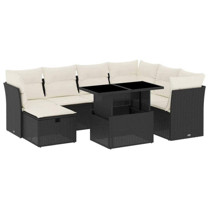 sofasæt til haven 8 dele med hynder polyrattan sort