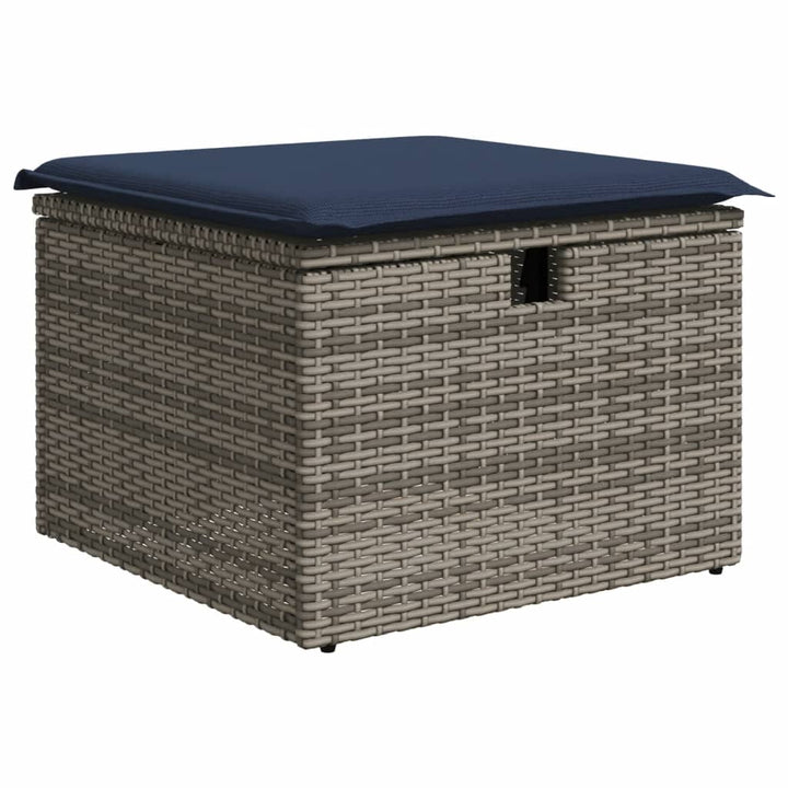 havesofasæt med 8 hynder grå polyrattan