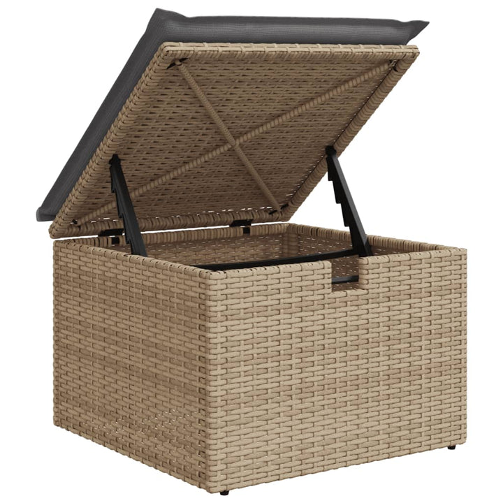 sofasæt til haven 9 dele med hynder polyrattan beige