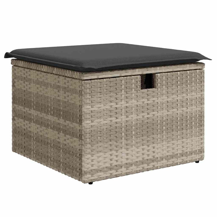 sofasæt til haven 9 dele med hynder polyrattan lysegrå