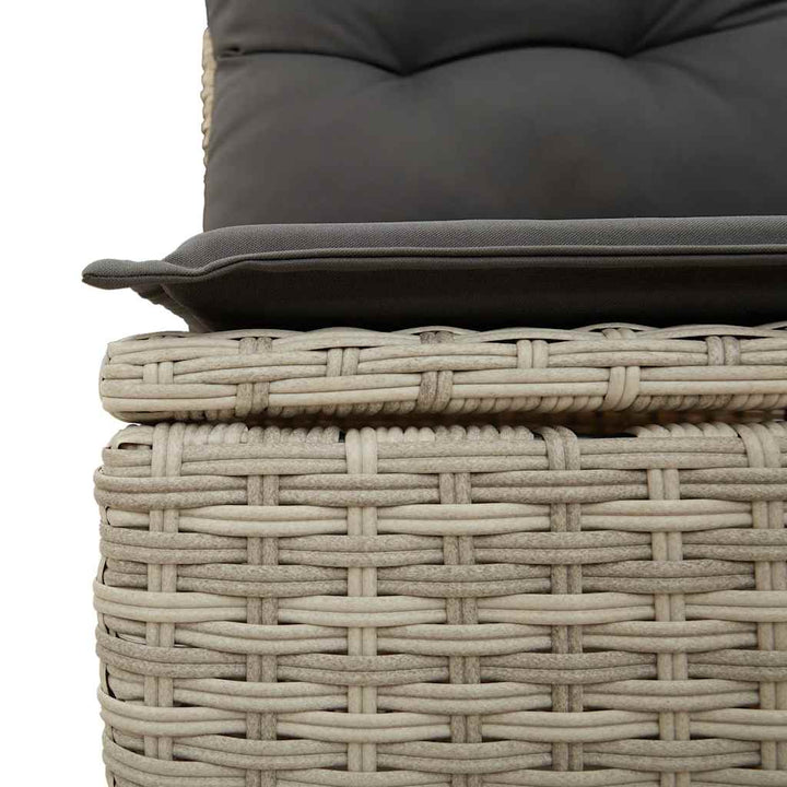 sofasæt til haven 7 dele med hynder polyrattan lysegrå