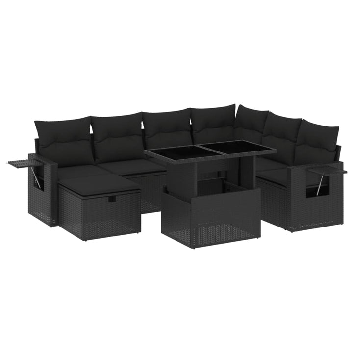 sofasæt til haven 8 dele med hynder polyrattan sort