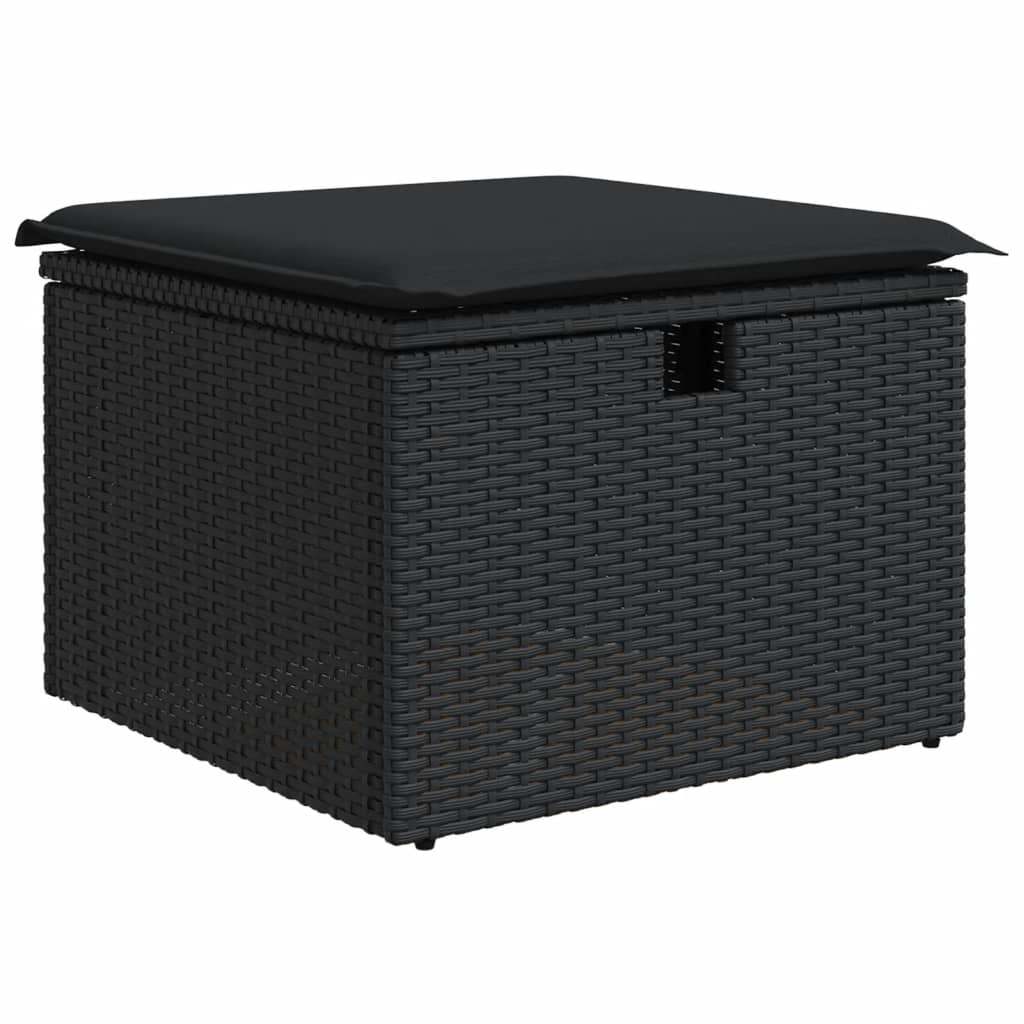 sofasæt til haven 8 dele med hynder polyrattan sort