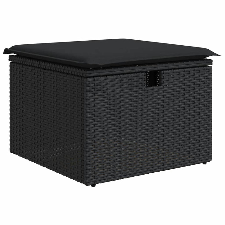sofasæt til haven 8 dele med hynder polyrattan sort