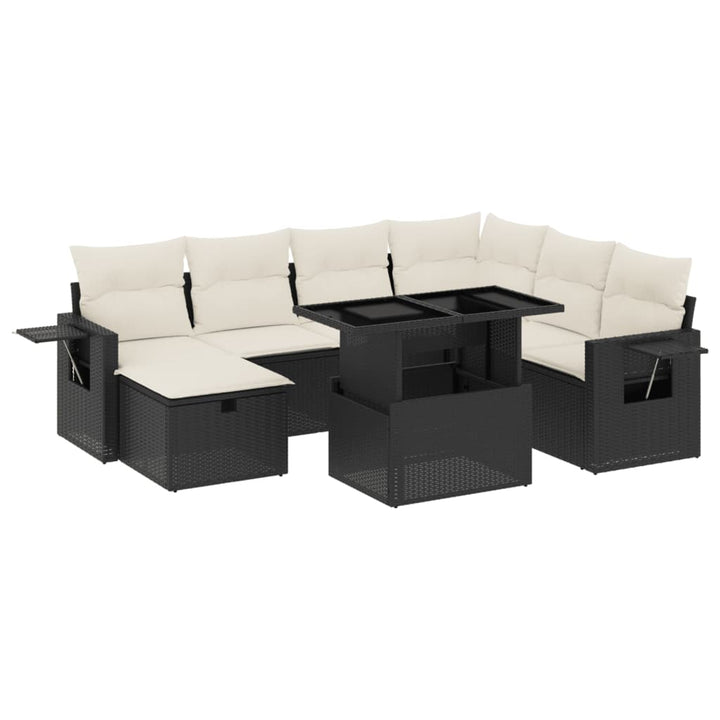 sofasæt til haven 8 dele med hynder polyrattan sort