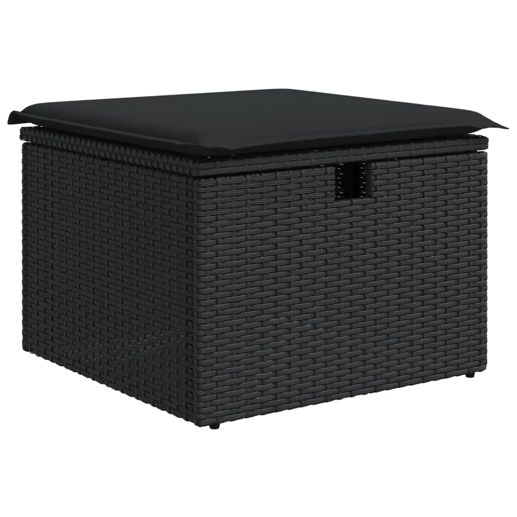 sofasæt til haven 9 dele med hynder polyrattan sort