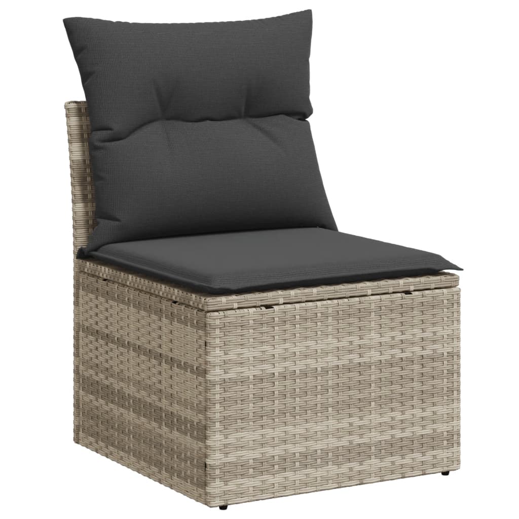 sofasæt til haven 8 dele med hynder polyrattan lysegrå