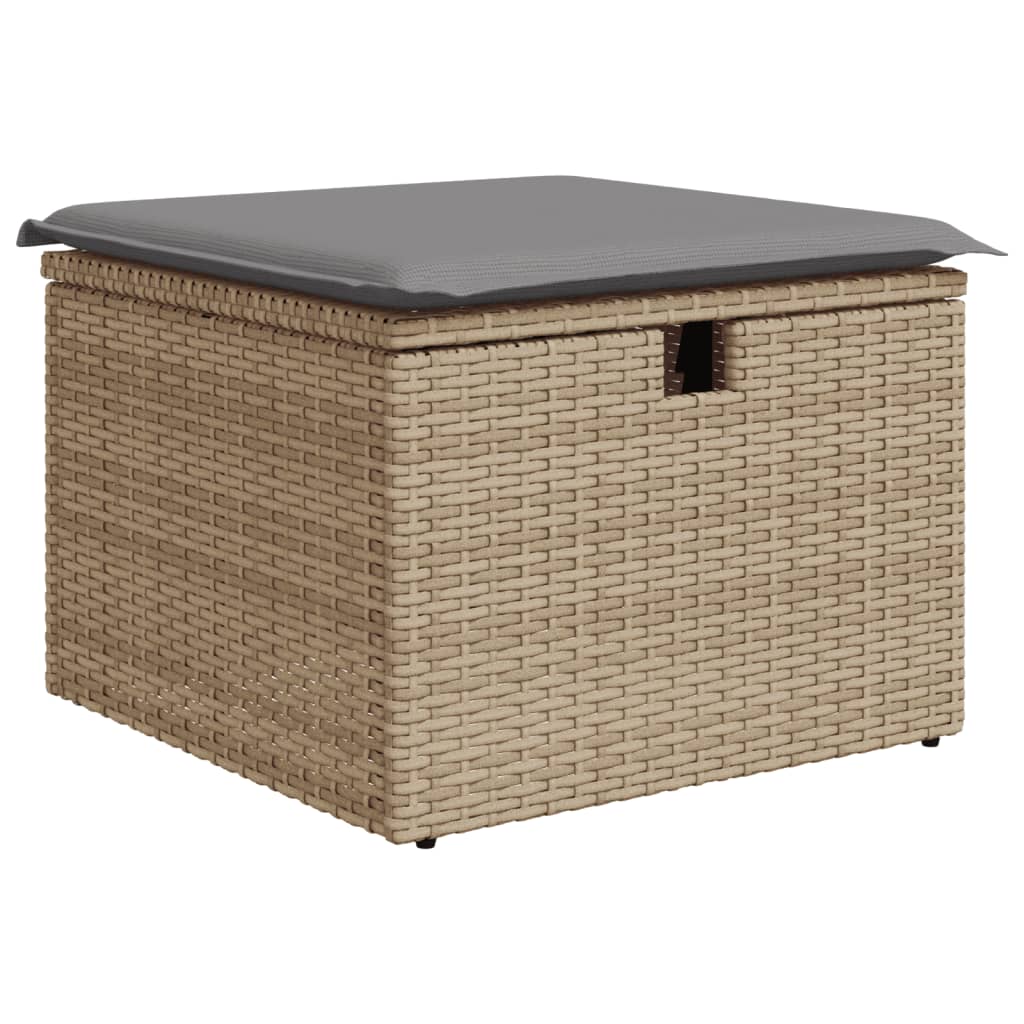 sofasæt til haven 7 dele med hynder polyrattan beige