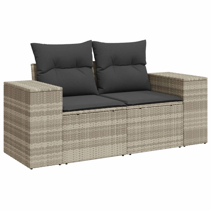 sofasæt til haven 7 dele med hynder polyrattan lysegrå