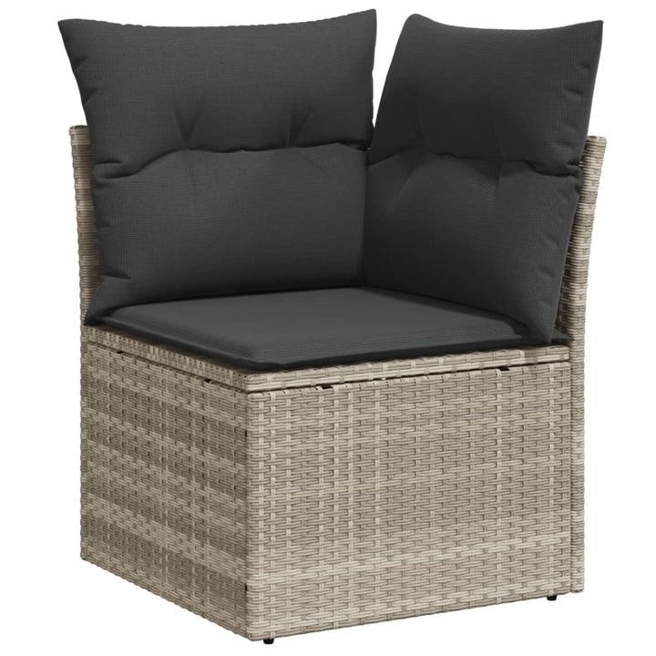 sofasæt til haven 7 dele med hynder polyrattan lysegrå