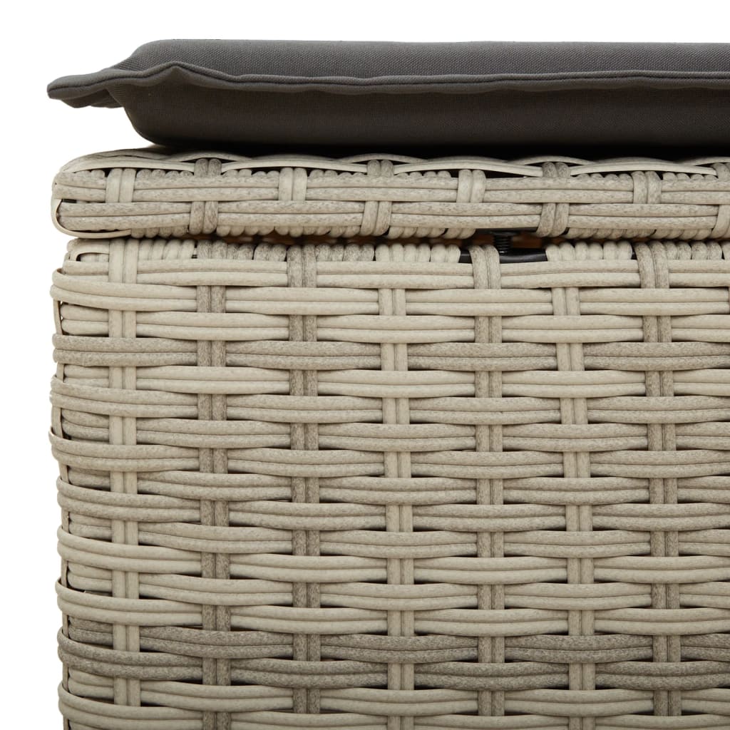 sofasæt til haven 7 dele med hynder polyrattan lysegrå