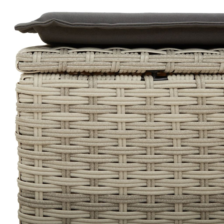 sofasæt til haven 7 dele med hynder polyrattan lysegrå
