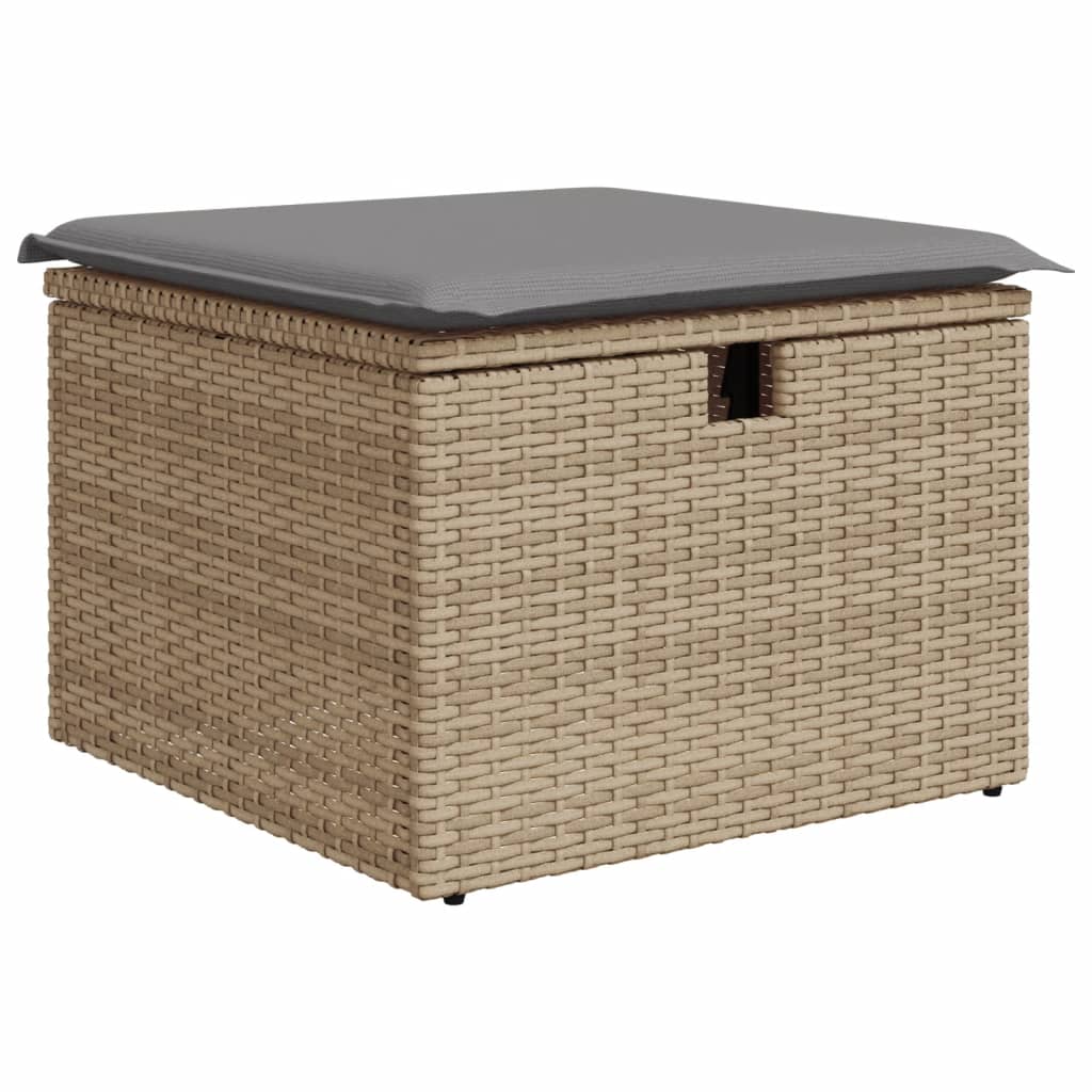 sofasæt til haven 11 dele med hynder polyrattan beige