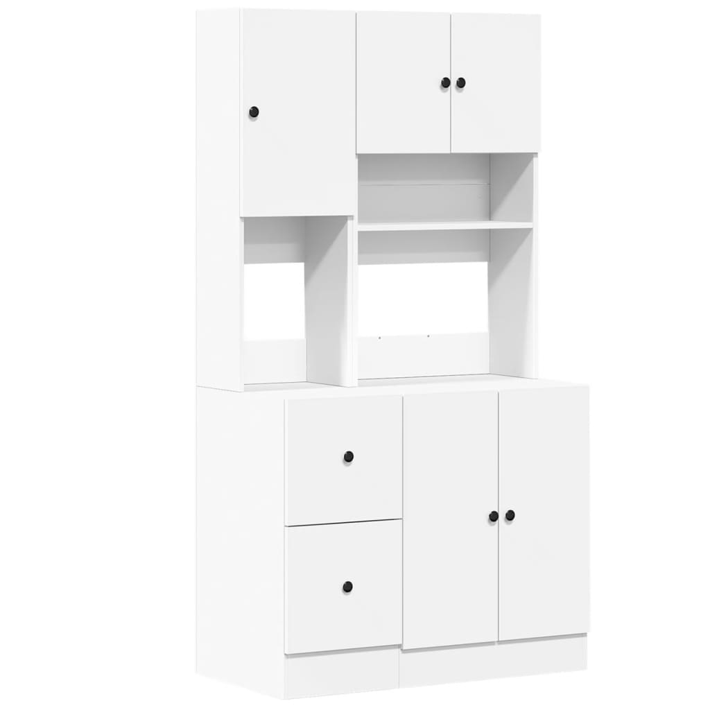 køkkenskab 95x50x180 cm konstrueret træ hvid