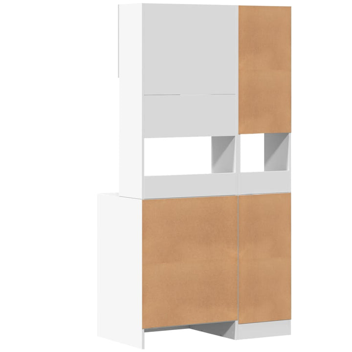 køkkenskab 95x50x180 cm konstrueret træ hvid