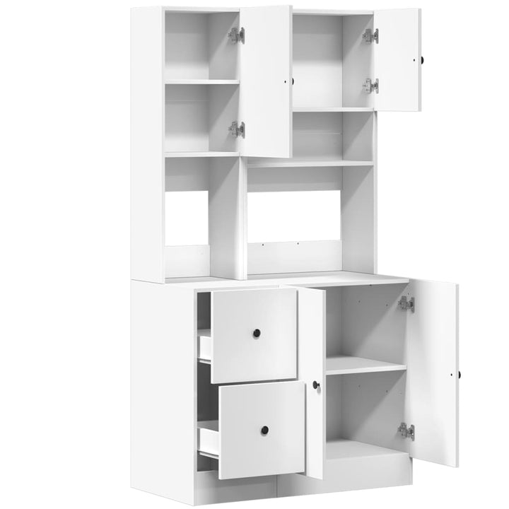 køkkenskab 95x50x180 cm konstrueret træ hvid