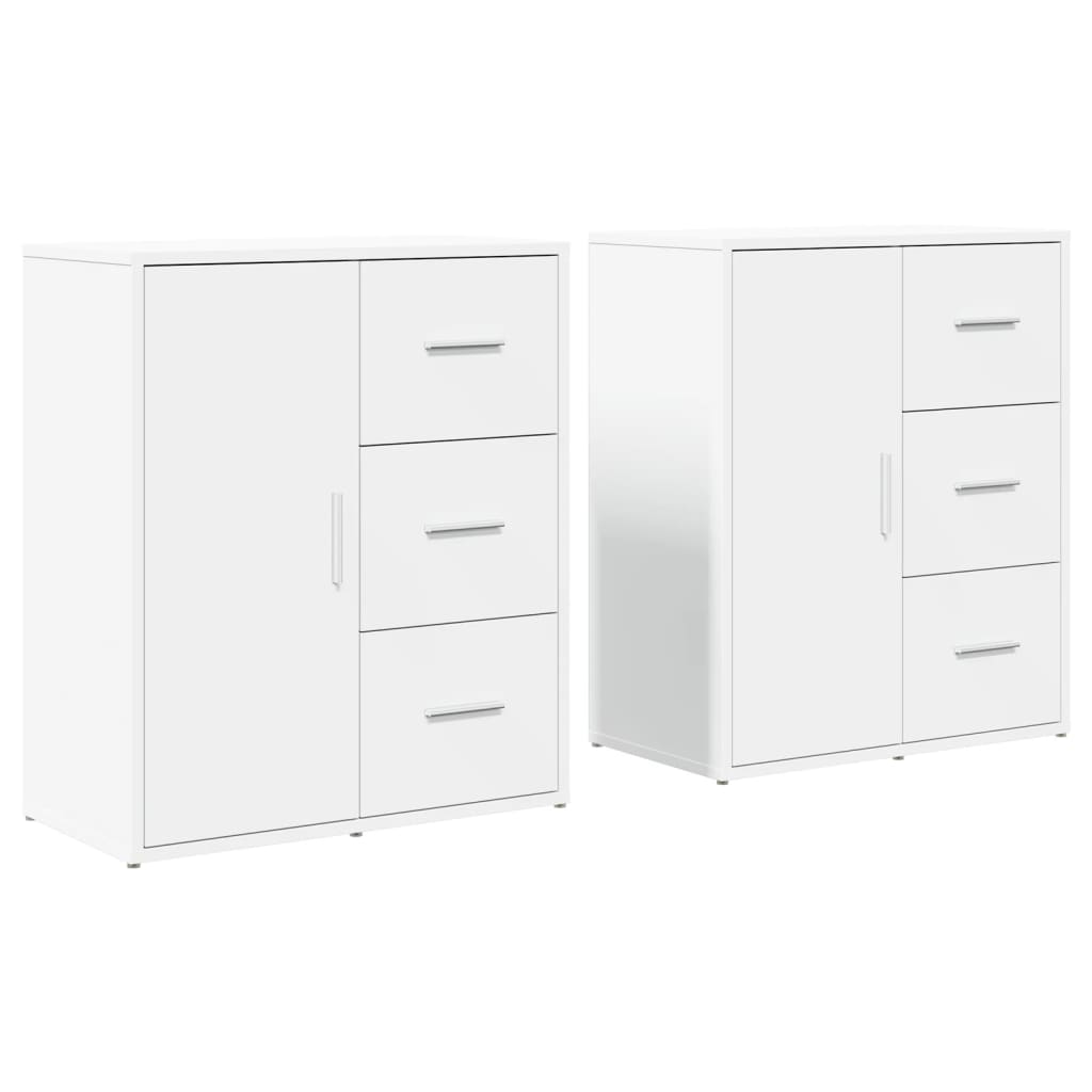 skænke 2 stk. 60x31x70 cm konstrueret træ hvid