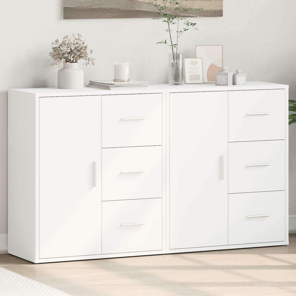 skænke 2 stk. 60x31x70 cm konstrueret træ hvid