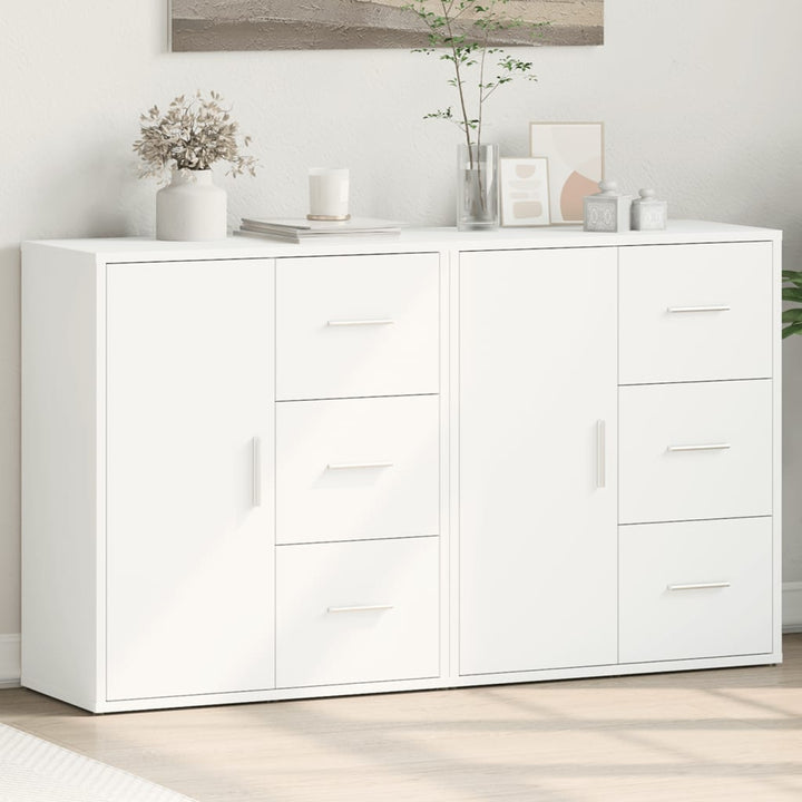 skænke 2 stk. 60x31x70 cm konstrueret træ hvid
