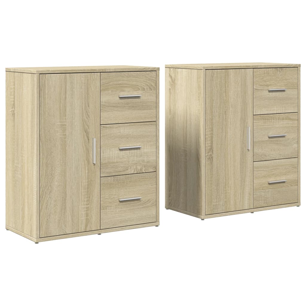 skænke 2 stk. 60x31x70 cm konstrueret træ sonoma-eg