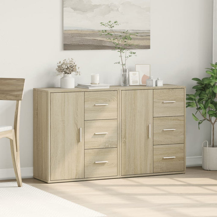 skænke 2 stk. 60x31x70 cm konstrueret træ sonoma-eg