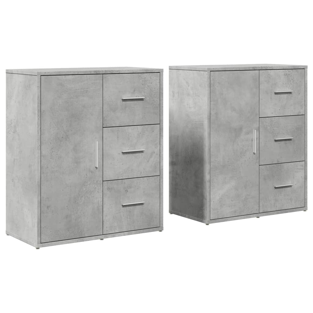 skænke 2 stk. 60x31x70 cm konstrueret træ betongrå