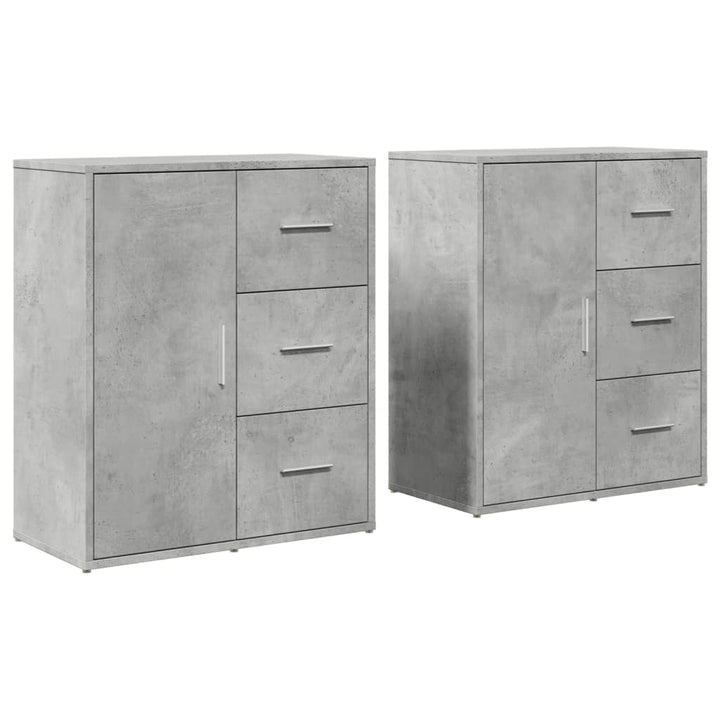skænke 2 stk. 60x31x70 cm konstrueret træ betongrå